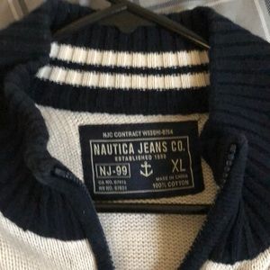 Nautica sweater- black - white